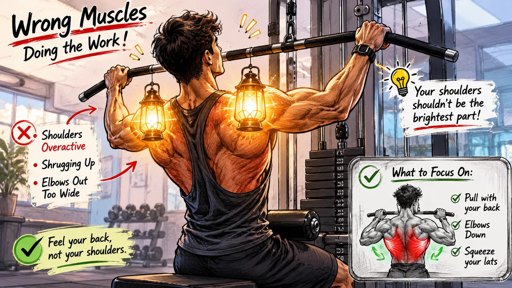 Why Do You Feel Lat Pulldowns in Your Shoulders